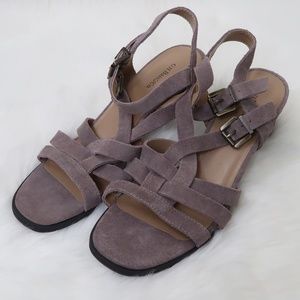 G.H. Bass Suede Shelby Heeled Sandals 8.5